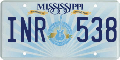 MS license plate INR538