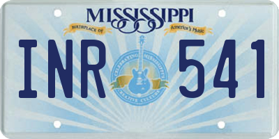 MS license plate INR541