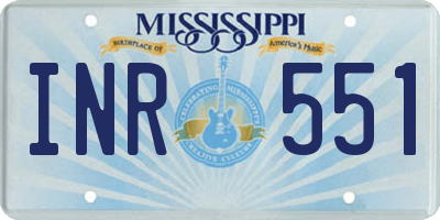 MS license plate INR551