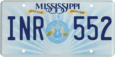 MS license plate INR552