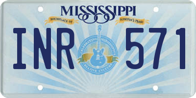 MS license plate INR571