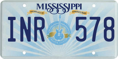 MS license plate INR578