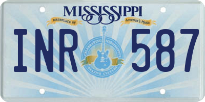 MS license plate INR587