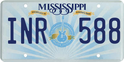 MS license plate INR588