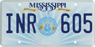 MS license plate INR605
