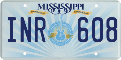 MS license plate INR608