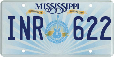 MS license plate INR622