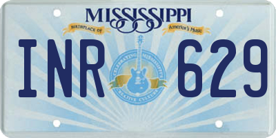 MS license plate INR629