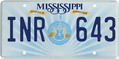 MS license plate INR643
