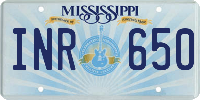 MS license plate INR650