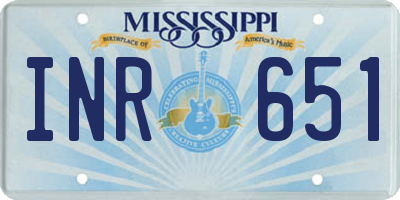 MS license plate INR651