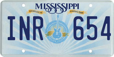 MS license plate INR654