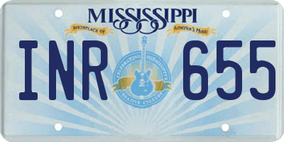 MS license plate INR655