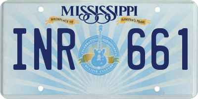 MS license plate INR661