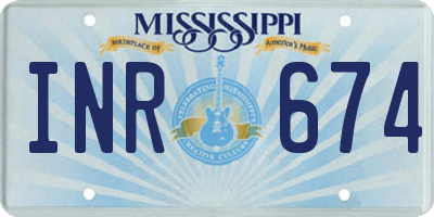 MS license plate INR674