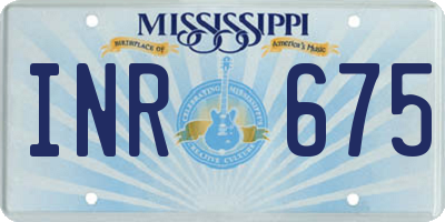 MS license plate INR675