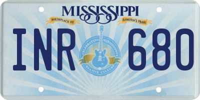MS license plate INR680