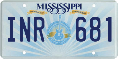 MS license plate INR681