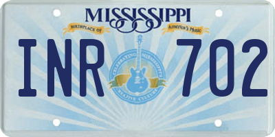 MS license plate INR702
