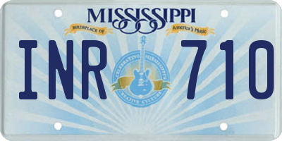 MS license plate INR710
