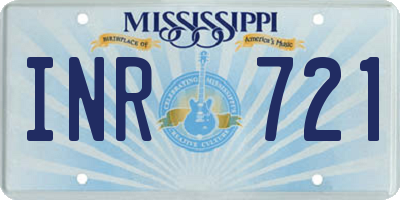 MS license plate INR721