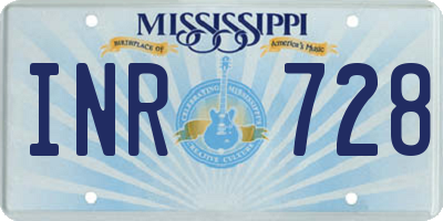 MS license plate INR728