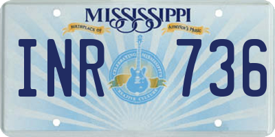 MS license plate INR736