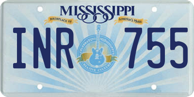 MS license plate INR755