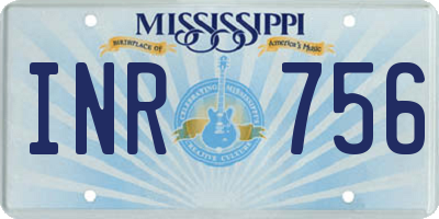 MS license plate INR756