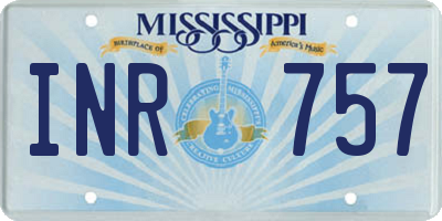 MS license plate INR757