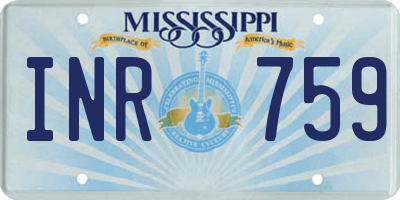 MS license plate INR759