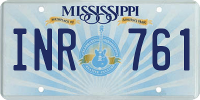 MS license plate INR761