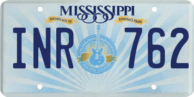 MS license plate INR762