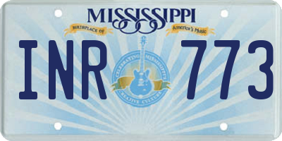 MS license plate INR773