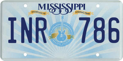 MS license plate INR786