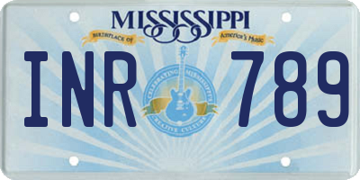 MS license plate INR789