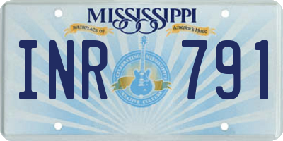 MS license plate INR791