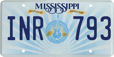 MS license plate INR793