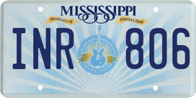 MS license plate INR806