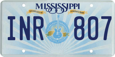 MS license plate INR807