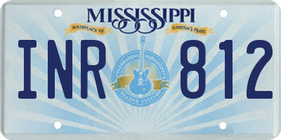 MS license plate INR812