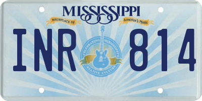 MS license plate INR814