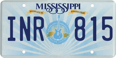 MS license plate INR815