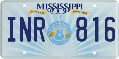 MS license plate INR816