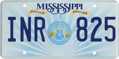 MS license plate INR825