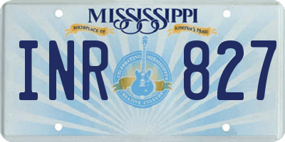 MS license plate INR827