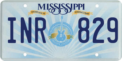 MS license plate INR829