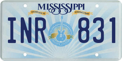 MS license plate INR831
