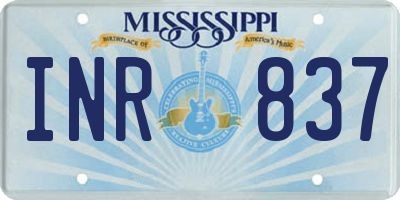 MS license plate INR837