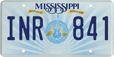 MS license plate INR841